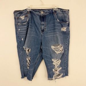 American Eagle 90s Boyfriend Jeans 24 Long High Waisted Rise Distressed